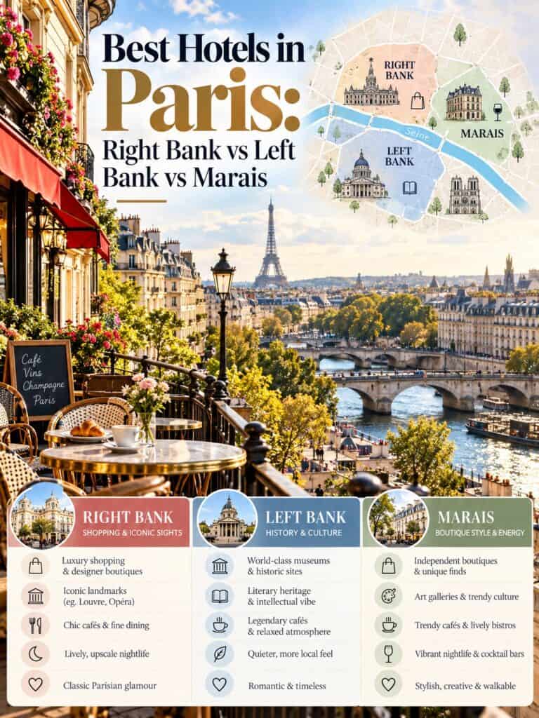 Best Hotels in Paris: Right Bank vs Left Bank vs Marais
