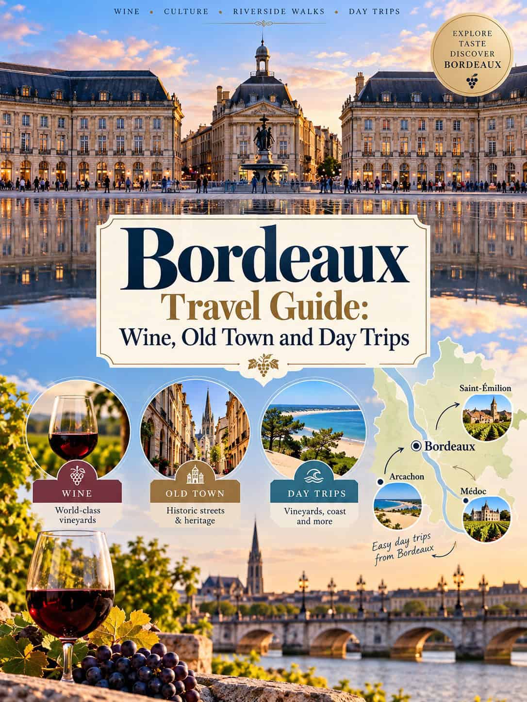 Bordeaux travel guide: Place de la Bourse and the Miroir d'Eau, a top thing to do in Bordeaux
