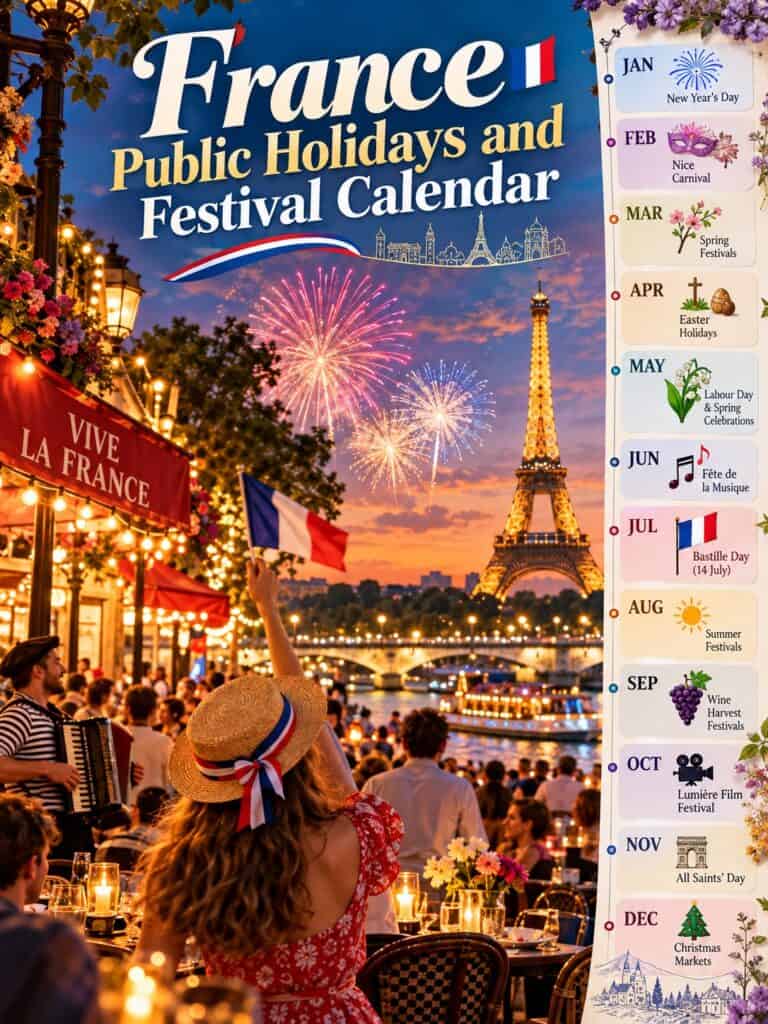 France Public Holidays and Festival Calendar