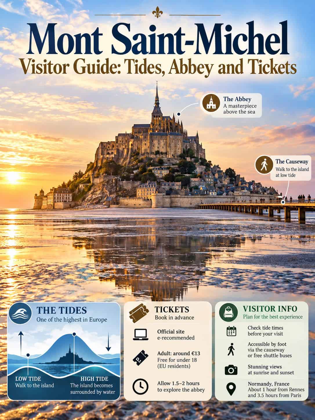 Mont Saint Michel abbey above the bay