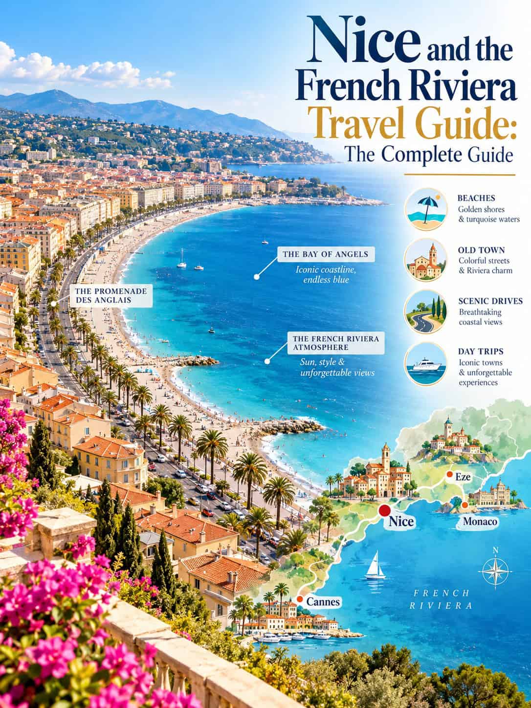 Things to do in Nice France: the Promenade des Anglais and the Bay of Angels