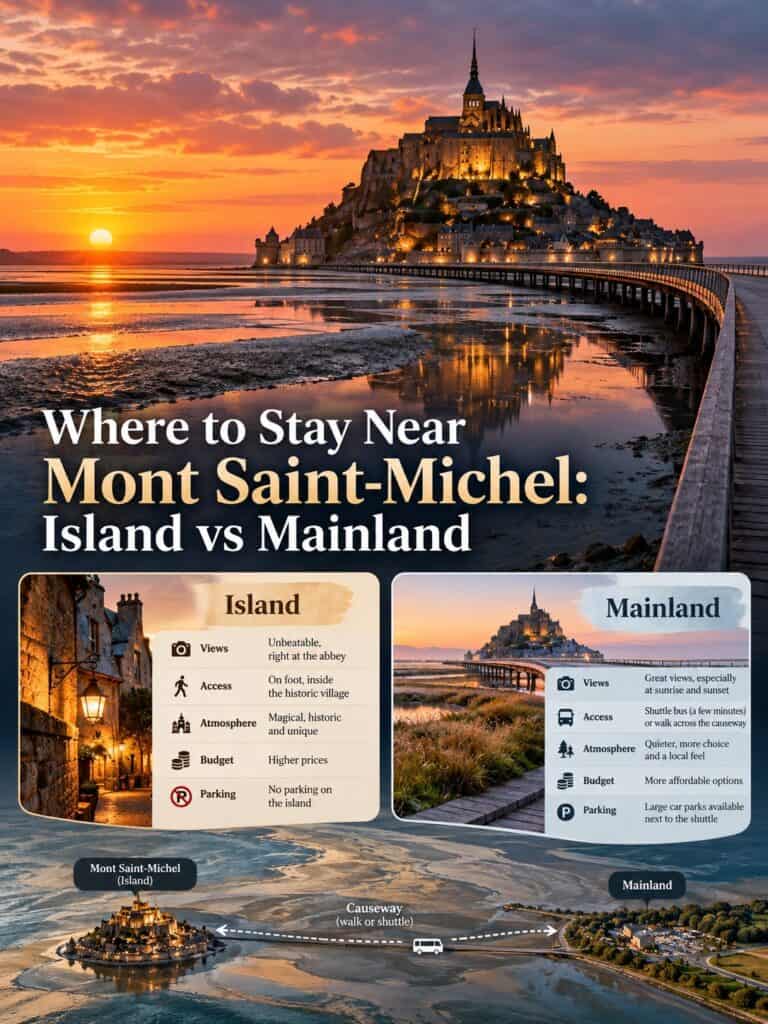 Where to Stay Near Mont Saint-Michel: Island vs Mainland